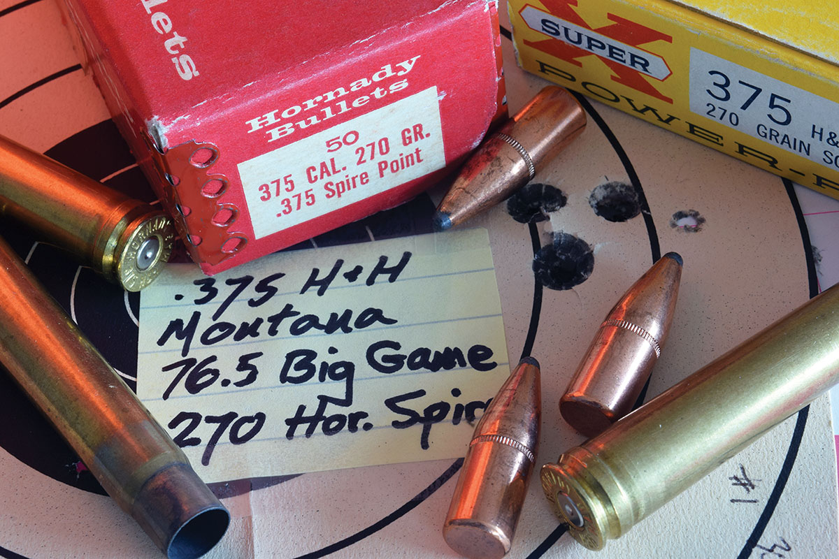 Wayne got this very satisfying group from handloads clocking an average 2,616 fps.